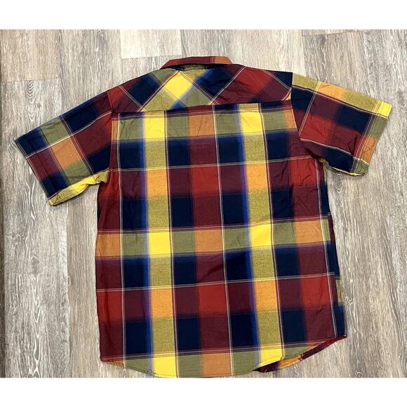 Brooklyn State multicolor plaid 4 XL men's button up red blue yellow orange - Picture 2 of 4